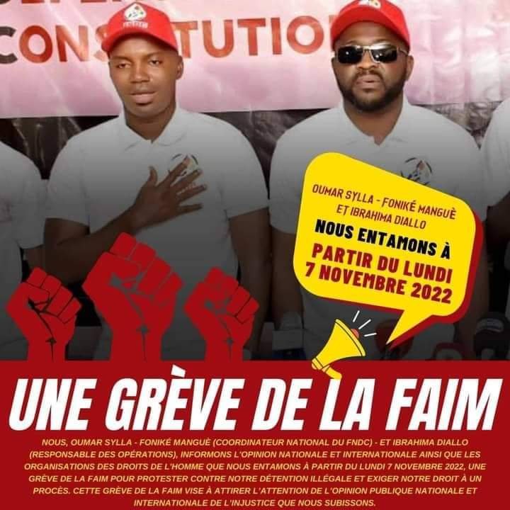 Maison centrale de Conakry: Foniké Manguè et Ibrahima Diallo entament une grève de faim.